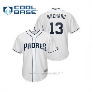 Maglia Baseball Bambino San Diego Padres Manny Machado Cool Base Majestic 1ªBianco