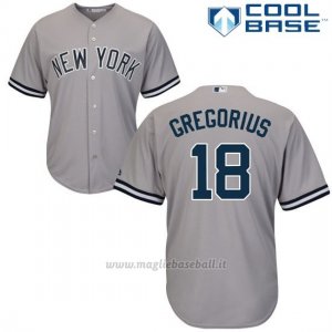Maglia Baseball Uomo New York Yankees Didi Gregorius Grigio Autentico Collezione Cool Base