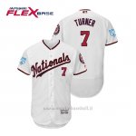 Maglia Baseball Uomo Washington Nationals Trea Turner Flex Base Entrenamiento De Primavera 2019 Bianco
