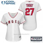 Maglia Baseball Uomo Los Angeles Angels Mike Trout 27 Bianco 1ªCool Base