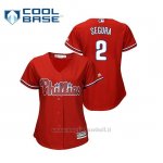 Maglia Baseball Donna Philadelphia Phillies Jean Segura Cool Base Majestic Alternato Rojo