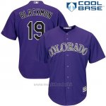 Maglia Baseball Uomo Colorado Rockies Charlie Neromon 19 Viola Cool Base