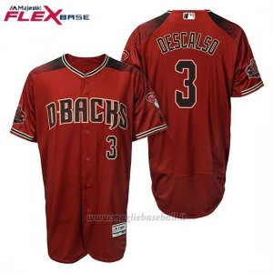 Maglia Baseball Uomo Arizona Diamondbacks 3 Daniel Descalso Rosso Nero Alterner 20 Anniversario Flex Base