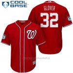 Maglia Baseball Uomo Washington Nationals Koda Glover Scarlet 2017 Allenamento Primaverile Cool Base Giocatore