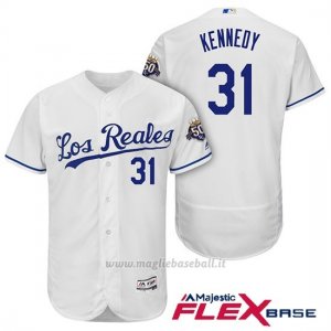 Maglia Baseball Uomo Kansas City Royals Ian Kennedy Bianco 50th Season Spanish Flex Base