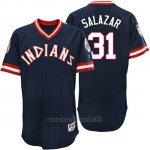 Maglia Baseball Uomo Cleveland Indians Danny Salazar Blu Turn Back The Clock