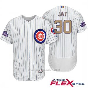 Maglia Baseball Uomo Chicago Cubs 30 Jon Jay Bianco Or Program Flex Base