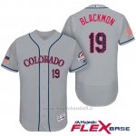 Maglia Baseball Uomo Colorado Rockies 2017 Estrellas y Rayas Charlie Neromon 19 Grigio Flex Base