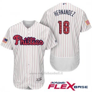 Maglia Baseball Uomo Philadelphia Phillies 2017 Estrellas y Rayas Cesar Hernandez Bianco Flex Base