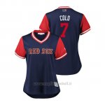 Maglia Baseball Donna Boston Rosso Sox Christian Vazquez 2018 Llws Players Weekend Colo Blu
