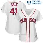 Maglia Baseball Donna Boston Red Sox 41 Chris Sale Bianco2017 Cool Base