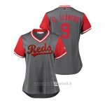 Maglia Baseball Donna Cincinnati Reds Jose Peraza 2018 Llws Players Weekend El Llanero Grigio