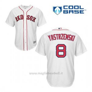 Maglia Baseball Uomo Boston Red Sox 8 Carl Yastrzemski Bianco 1ªCool Base