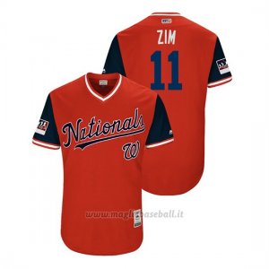 Maglia Baseball Uomo Washington Nationals Ryan Zimmerman 2018 Llws Players Weekend Zim Rosso