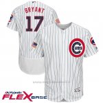 Maglia Baseball Uomo Chicago Cubs 2017 Estrellas y Rayas Cubs 17 Kris Bryant Bianco Flex Base