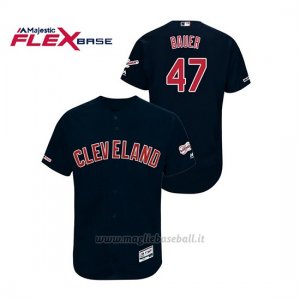 Maglia Baseball Uomo Cleveland Indians Trevor Bauer 150th Aniversario Patch 2019 All Star Game Flex Base Blu