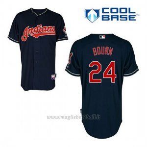 Maglia Baseball Uomo Cleveland Indians Michael Bourn 24 Blu Alterner Cool Base