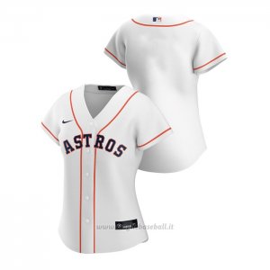 Maglia Baseball Donna Houston Astros Replica 2020 Primera Bianco