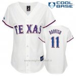 Maglia Baseball Uomo Texas Rangers Yu Darvish 11 Bianco Cool Base