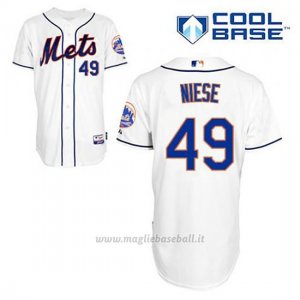 Maglia Baseball Uomo New York Mets Jon Niese 49 Bianco Alterner Cool Base