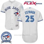Maglia Baseball Uomo Toronto Blue Jays Marco Estrada 25 Bianco Flex Base 40 Anniversario