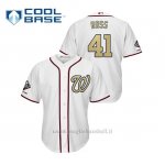 Maglia Baseball Uomo Washington Nationals 41 Joe Ross 2019 Gold Program Cool Base Bianco