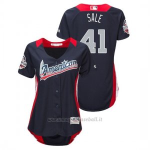 Maglia Baseball Donna All Star Game Majestic Chris Sale 2018 1ªRun Derby American League Blu