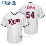 Maglia Baseball Uomo Minnesota Twins 2017 Estrellas y Rayas Ervin Santana Bianco Cool Base