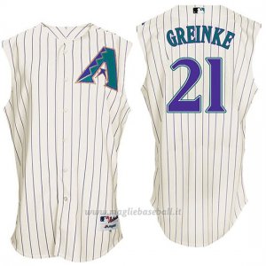 Maglia Baseball Uomo Arizona Diamondbacks 21 Zack Greinke Bianco Turn Back The Clock