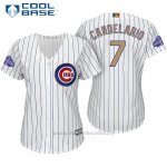 Maglia Baseball Donna Chicago Cubs 7 Jeimer Candelario Bianco Or Program Cool Base