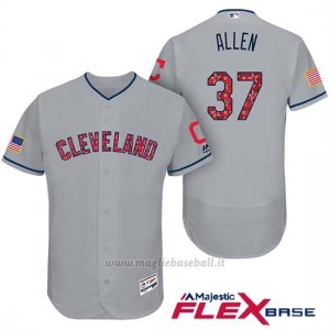 Maglia Baseball Uomo Cleveland Indians 2017 Estrellas y Rayas Cody Allen Grigio Flex Base