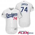 Maglia Baseball Uomo Los Angeles Dodgers 2017 World Series Kenley Jansen Bianco Flex Base