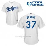 Maglia Baseball Uomo Los Angeles Dodgers Brandon Beachy 37 Bianco 1ªCool Base