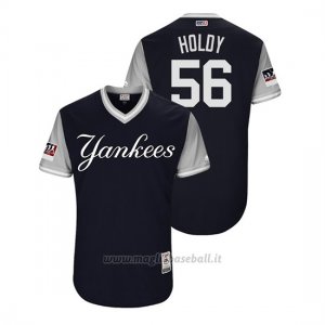 Maglia Baseball Uomo New York Yankees Jonathan Holder 2018 Llws Players Weekend Holdy Blu