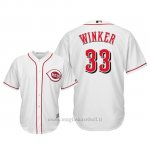 Maglia Baseball Uomo Cincinnati Reds Jesse Winker Cool Base Majestic 1ªBianco