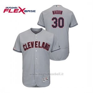 Maglia Baseball Uomo Cleveland Indians Tyler Naquin 150th Aniversario Patch Flex Base Grigio
