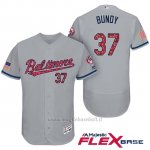 Maglia Baseball Uomo Baltimore Orioles 2017 Estrellas Y Rayas 37 Dylan Bundy Grigio Flex Base