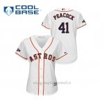 Maglia Baseball Donna Houston Astros 41 Brad Peacock 2019 Postseason Cool Base Bianco