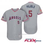Maglia Baseball Uomo Los Angeles Angels 2017 Estrellas y Rayas Albert Pujols Grigio Flex Base