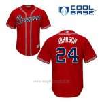 Maglia Baseball Uomo Atlanta Braves 24 Kelly Johnson Rosso Alterner Cool Base