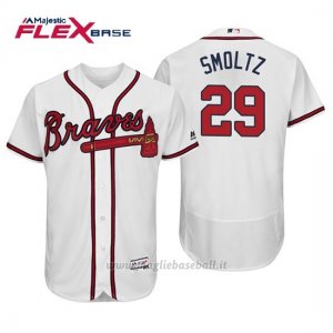 Maglia Baseball Uomo Atlanta Braves John Smoltz Flex Base Autentico Collezione 1ª2019 Bianco