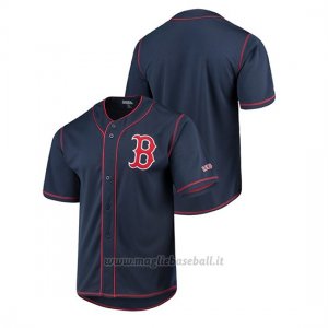 Maglia Baseball Uomo Boston Red Sox Button-down Stitches Team Color Blu
