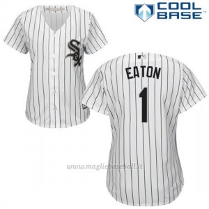 Maglia Baseball Donna Chicago White Sox 1 Adam Eaton Bianco Autentico Collezione Cool Base