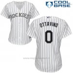 Maglia Baseball Donna Colorado Rockies Adam Ottavino 0 Bianco Autentico Collezione Cool Base