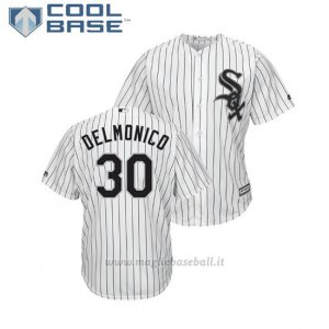Maglia Baseball Uomo Chicago White Sox Nicky Delmonico Cool Base Majestic 1ªBianco