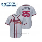 Maglia Baseball Uomo Atlanta Braves Tyler Flowers Cool Base Majestic Road 2019 Grigio