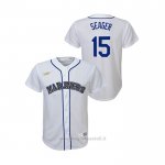 Maglia Baseball Bambino Seattle Mariners Kyle Seager Cooperstown Collection Primera Bianco