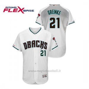Maglia Baseball Uomo Arizona Diamondbacks Zack Greinke 150th Aniversario Patch Autentico Flex Base Bianco