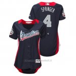 Maglia Baseball Donna All Star Game Majestic George Springer 2018 1ªRun Derby American League Blu