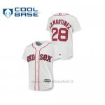 Maglia Baseball Bambino Boston Red Sox 28 J.d. Martinez Cool Base Primera Bianco